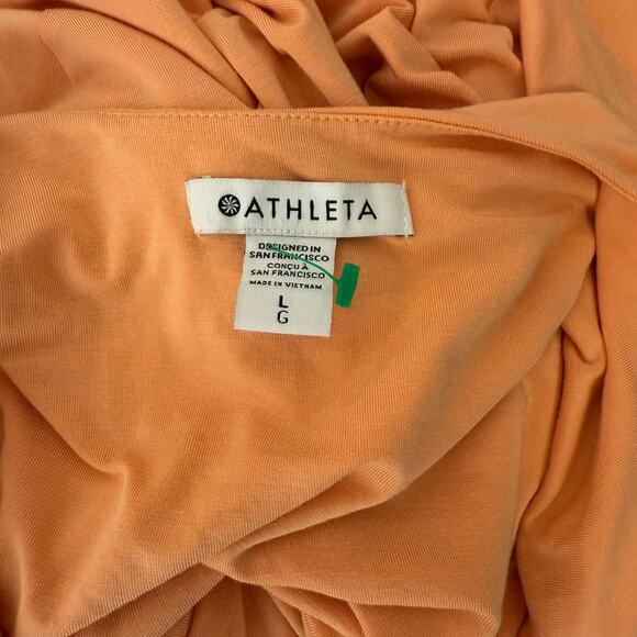 Athleta Santorini Midi Dress Cactus Peach Travel Athleisure Performance | Large - Picture 4 of 8